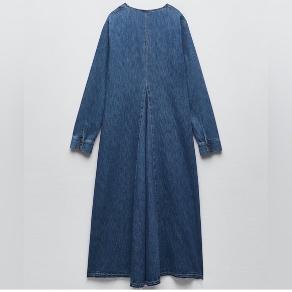 Zara Long Denim Dress New, XS - Picture 4 of 10